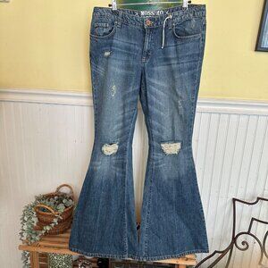 Mossimo Supply Co Vintage y2K 13 Wide leg  bell bottom distressed jeans denim